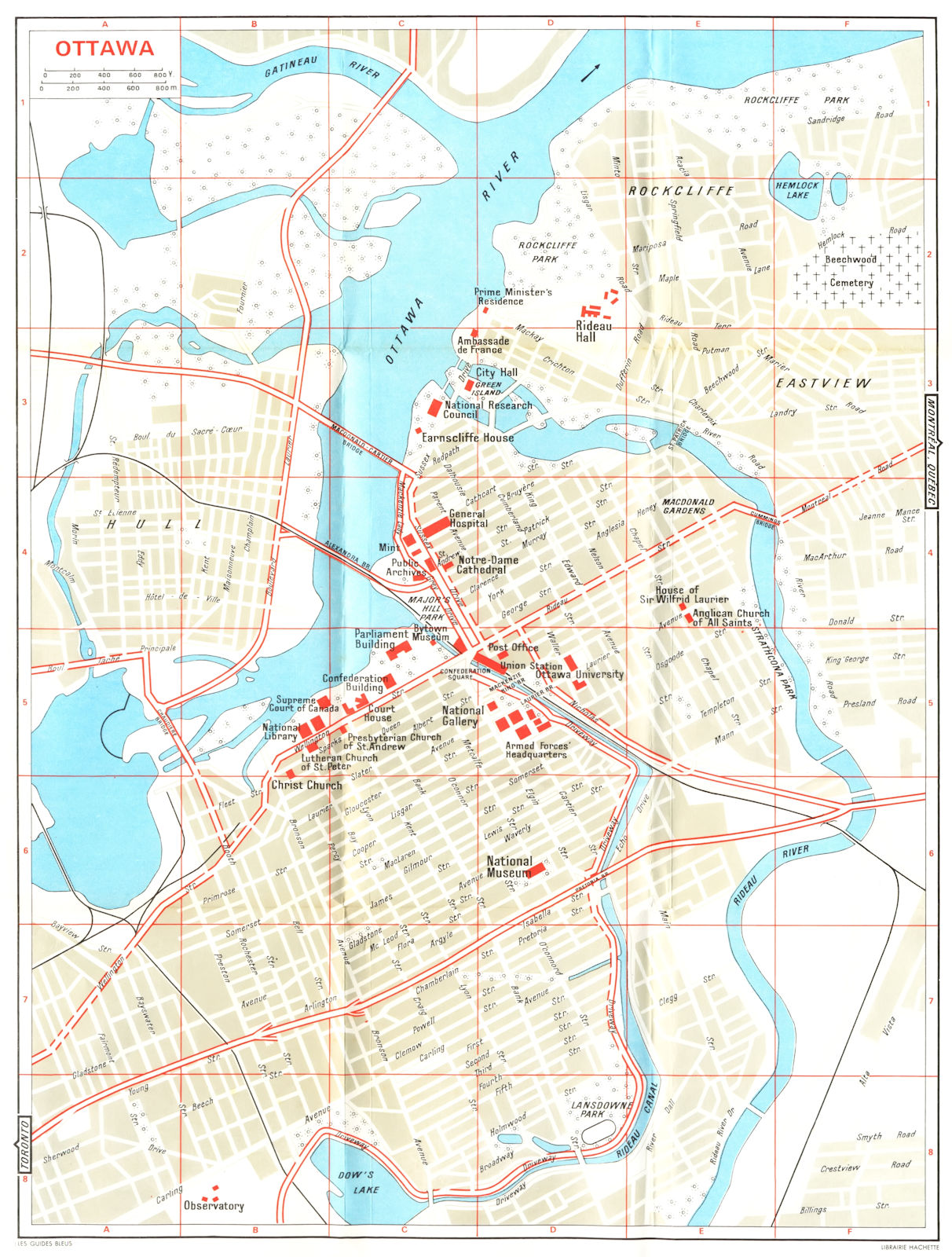 CANADA. Ottawa 1967 old vintage map plan chart